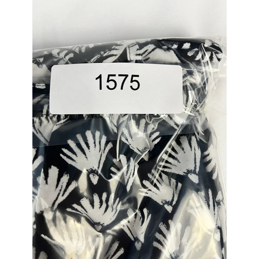 J. Crew Black & White Fan Print Midi Sun‎ Dress Sleeveless Size 12 Summer